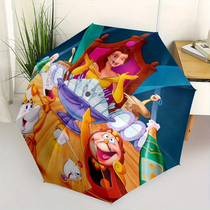 

Beauty and the Beast Belle Birthday Party Scene Automatic Opening and Closing Umbrella - Lightweight 3-Fold Design, Suitable for Fans, Trave