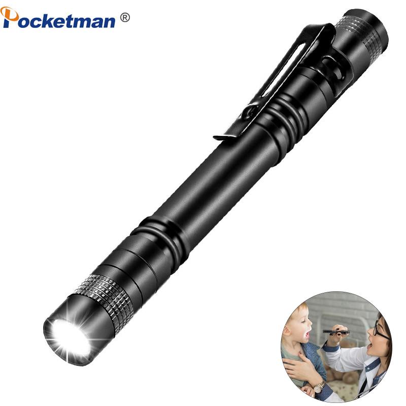 80000Lm Mini Portable Q5 LED Flashlight Pen Lamp Small Pocket Torch EH
