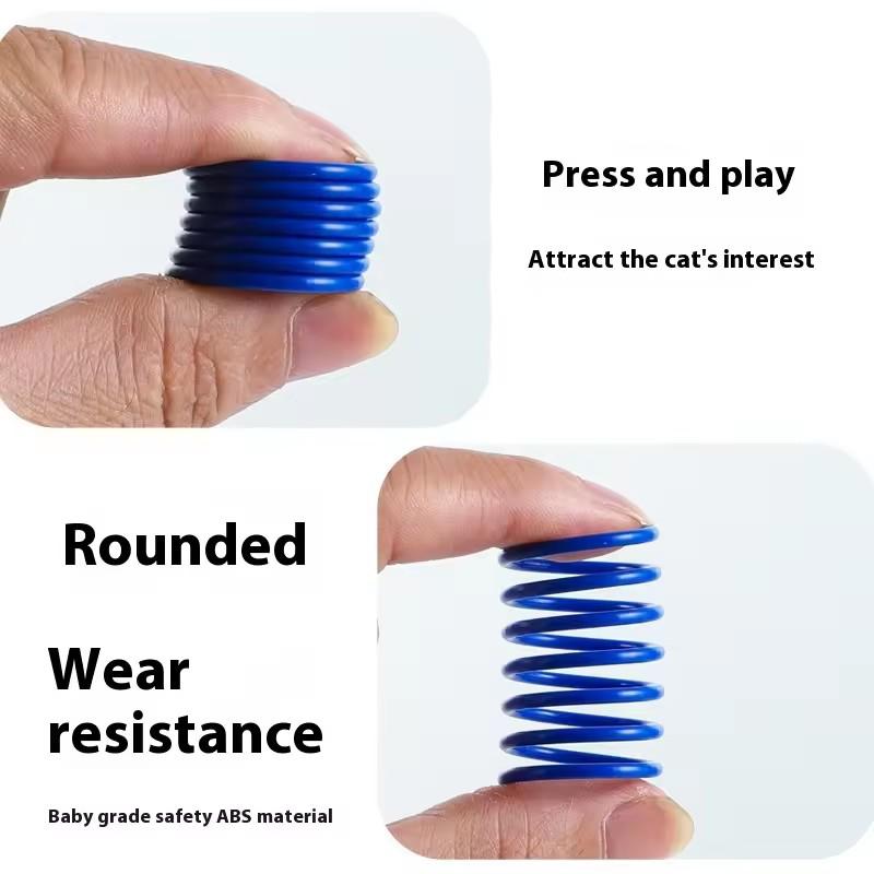 Colorful Spring Cat Toys Interactive Self Play Plastic Spiral Coil Bouncing Teaser Toys Funny Exercise Chew Toys Relieve Boredom