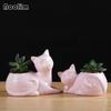 Ceramic Cartoon Cat Flower Pots Mini Succulent Plant Home Tabletop Decor Cute Flowerpots