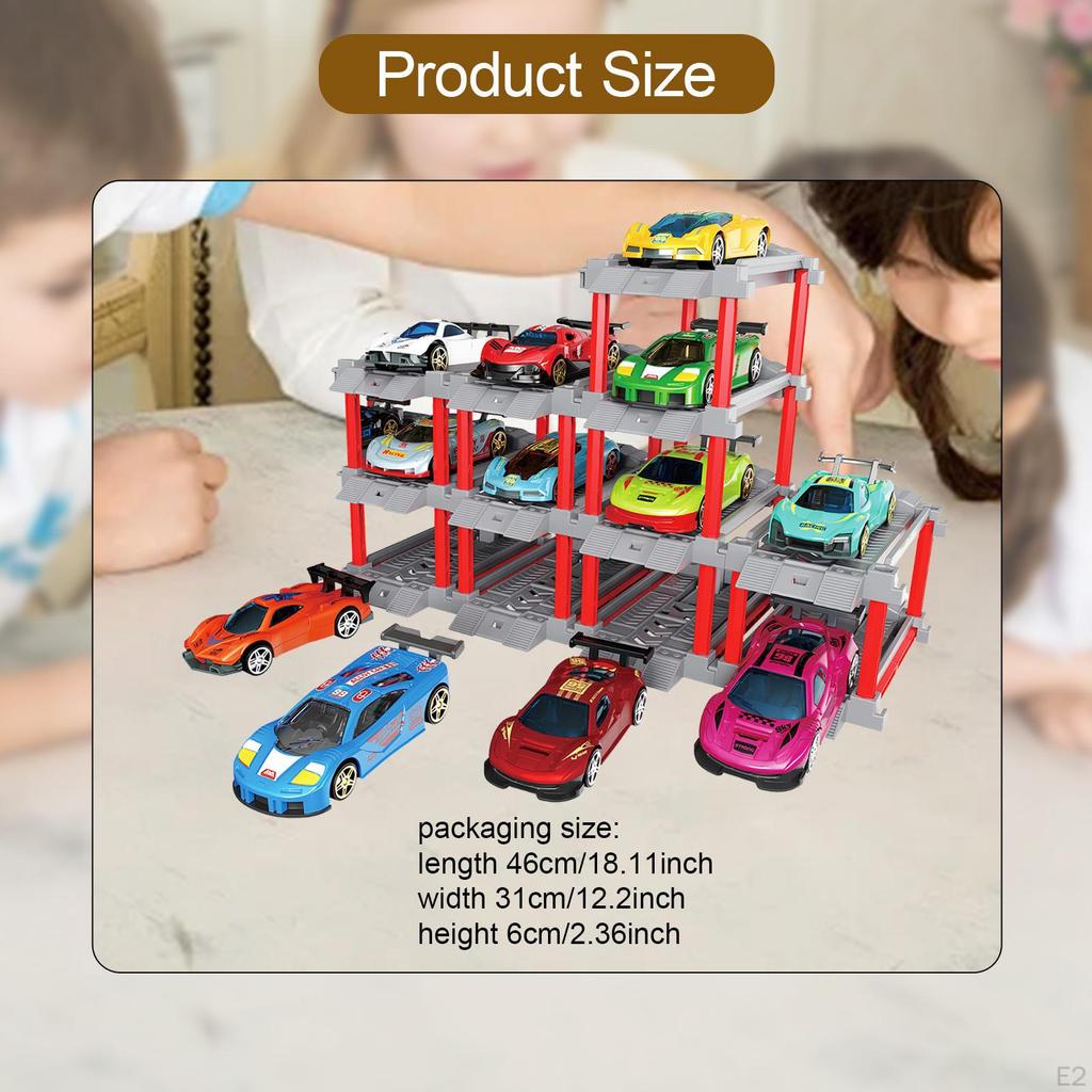 Rückziehautos Diecast-Fahrzeuge, Interaktives Tragbares Rennspielzeug mit Garage