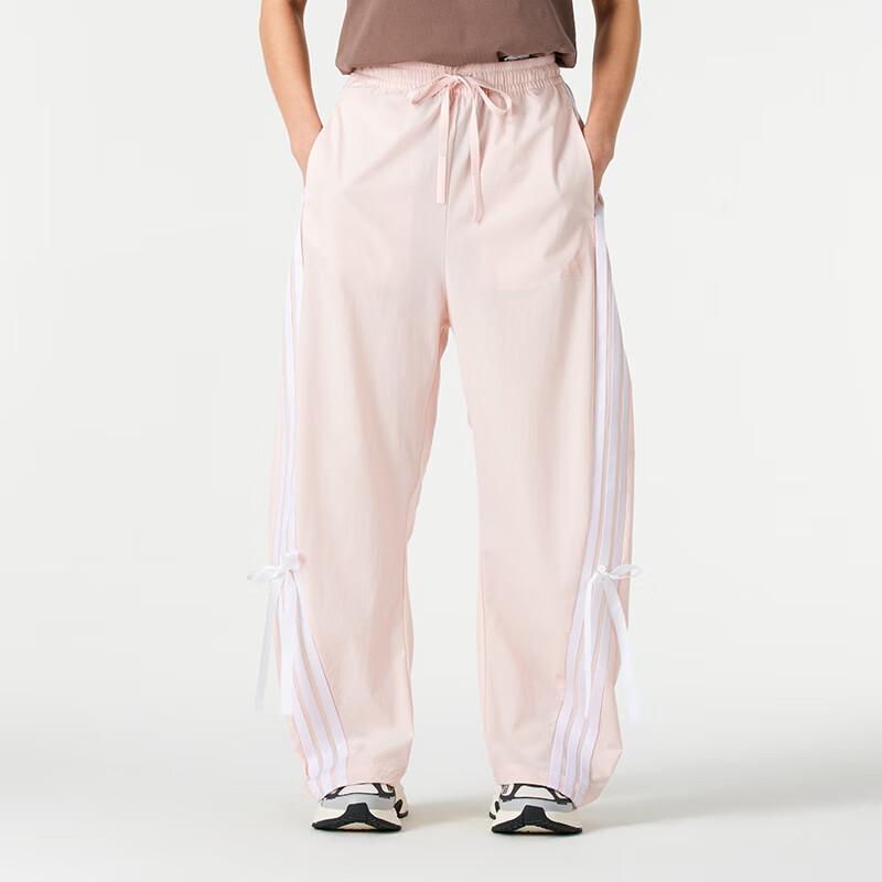 Adidas Casual Striped Versatile Simple Knitted Sports Pants Women Pants Pink JY7667