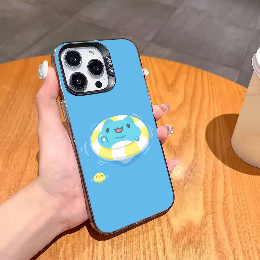 Cute B-Bugcat C-Capoo Phone Case For iPhone17 16 15 14 13 12 Pro Max Grey Black Matte Laser Metallic Aurora Funda