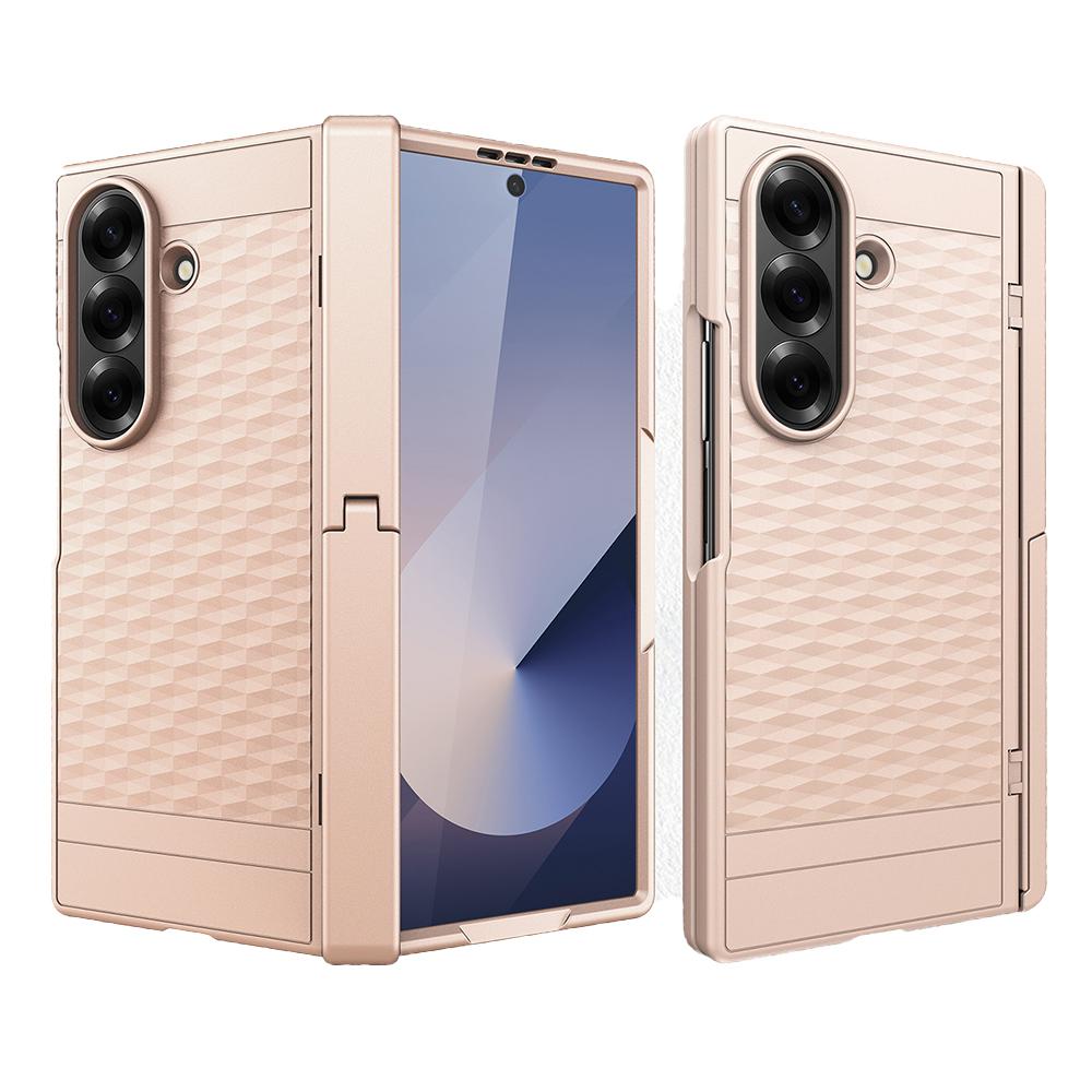 

For Samsung Galaxy Z Fold7 5G Case Cube Pattern Magnetic Spring Hinge Kickstand PC Phone Cover with Screen Film