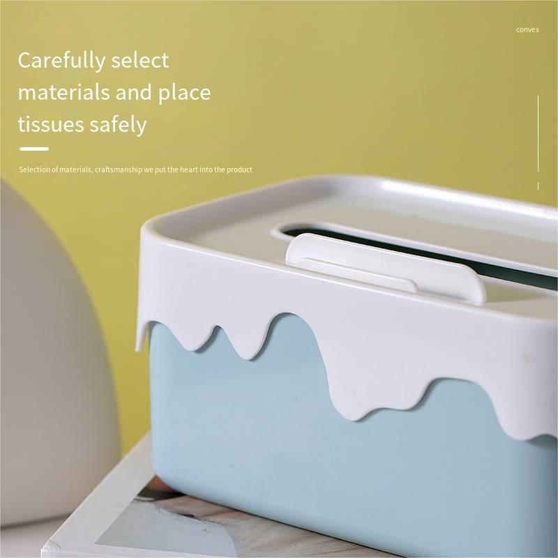 Square Plastic Tissue Box Home Tissue Container Car Napkins Holder Case Kitchen Organizer Simple and Stylish