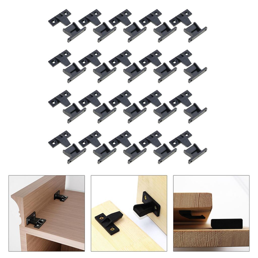 20Pcs Push In Plinth Fasteners Fittings Press Fit Panel Clip Furniture Connectors Bracket Plastic Connection Fasteners