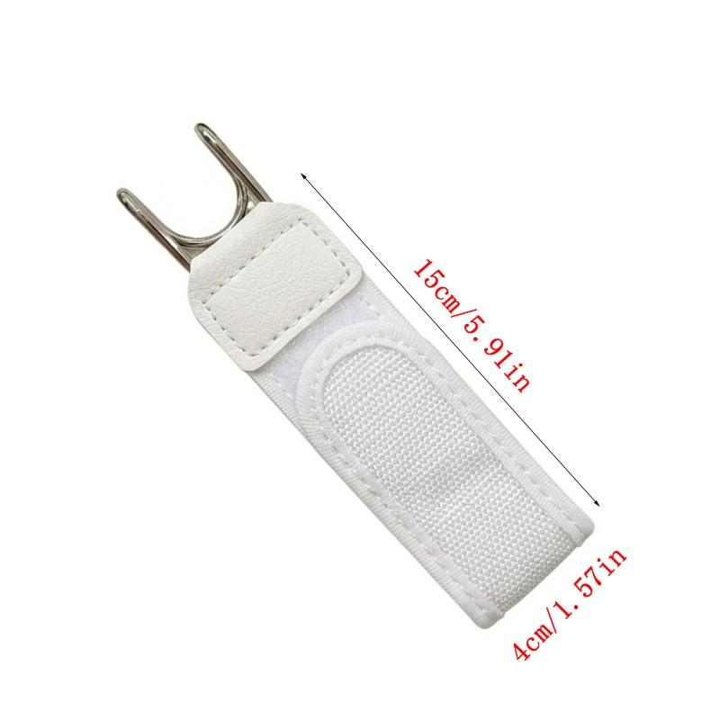 A95D-White 4PCS Invisible Side Belt No Buckle Elastic Stretch Adjustable Belt For Men For Women Jeans