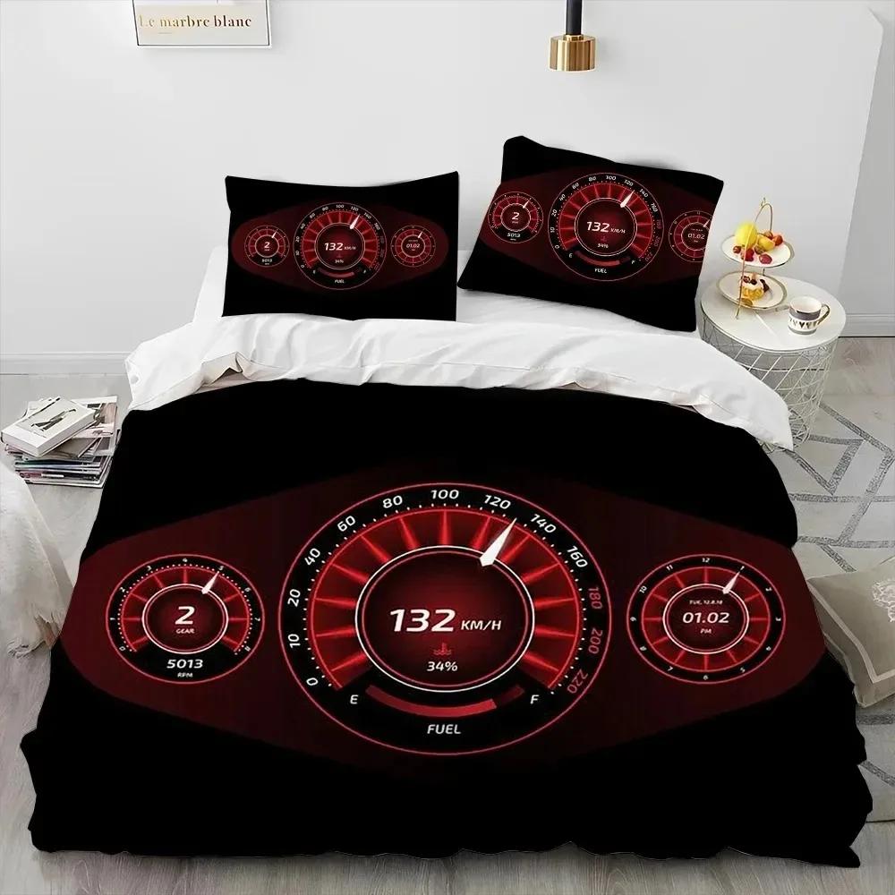 3D Racing Car Dashboard Comforter Bedding SetDuvet Cover Bed Set Quilt Cover PillowcaseKing Queen Size Bedding Set Adult Boys