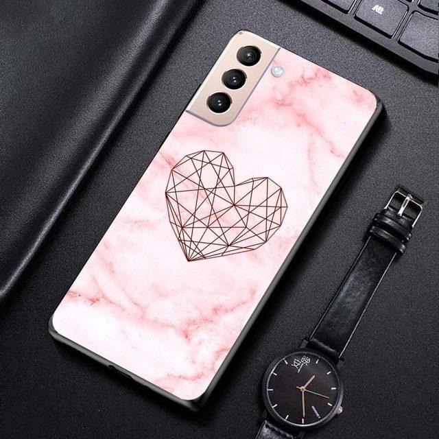 

Чехол для телефона с розовым мраморным цветком для Samsung Galaxy S21 S20 S10 S9 S8 Plus Ultra 5g S10lite S10e S7edge S20 S21 Fe, мягкий чехол For Samsung S10 Lite