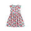 Strawberry Print Girls' Knitted Cotton Sleeveless Princess Dress for Young Children