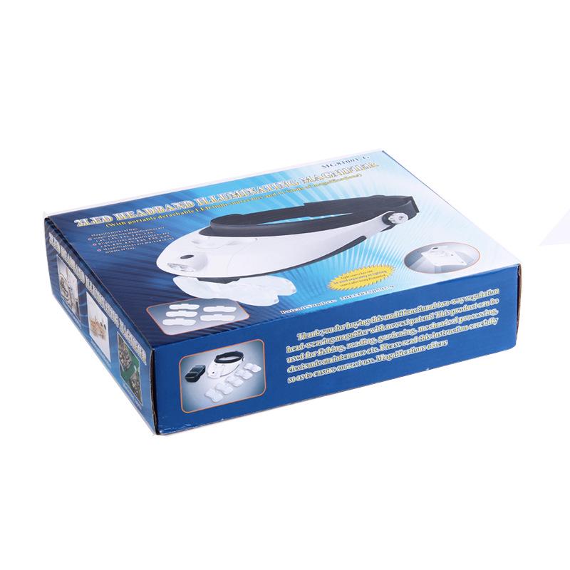 High-Definition Head-Mounted Magnifier with Dual LED Lights for Reading - Model 81001-G