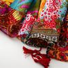 Bohemian Red Tassel Scarf - Ethnic Style Cotton-Linen Blend Shawl