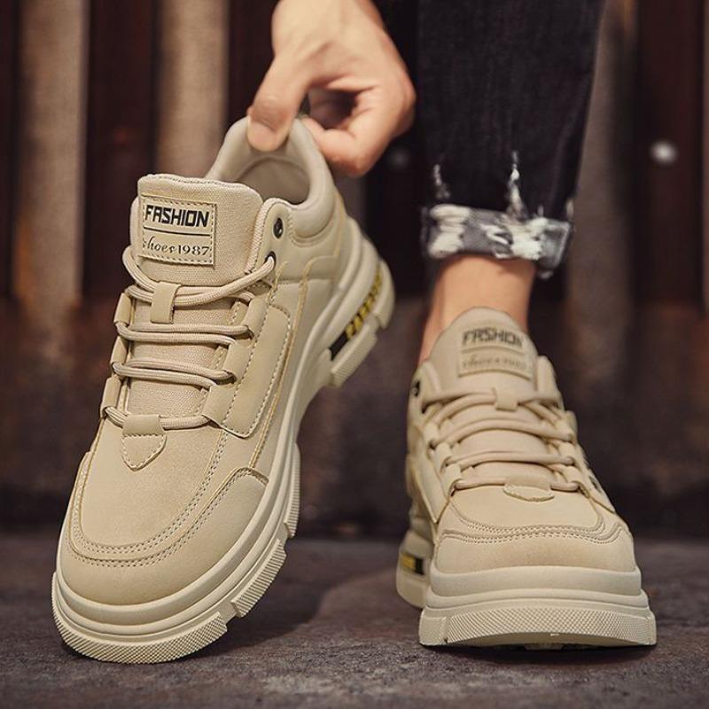 Men Work Safety Shoes Spring New Trendy Versatile High Top Sneakers Male Ankle Boots Chelsea Tactical Hiking Shoes Botas Hombre