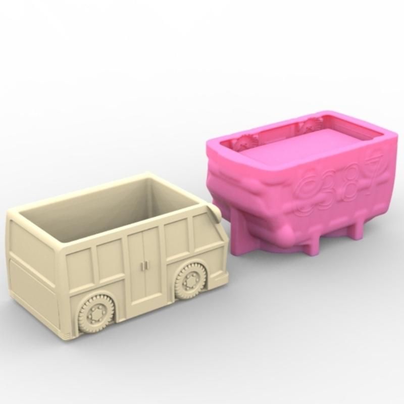 Motorcar Gypsum Silicone Mold Diy Succulents Concrete Flower Pot Vase Plaster Cement Mold Clay Mold Candle Holder Mold