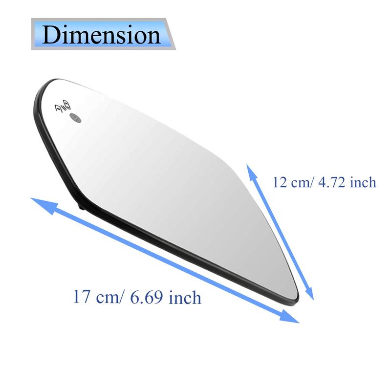 Heated Side Mirror Glass Door Wing Rearview Mirror with Blind Spot Light for Ford Edge 2015 2016 2017 2018 - US Version