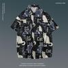 Japanese Hong Kong-Style Floral Hawaiian Shirt - Unisex Summer Short-Sleeve Retro Beachwear