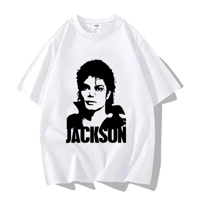 New Black and White Portrait Michael Jackson Men Women Summer Tshirt Boy Gril Top Adults Children Parent Child Cotton T-shirt