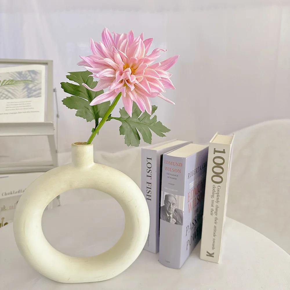 5Pcs/lot Artificial PU Dahlia Flowers Wedding Decoration Fake Flowers Arrangement Home Accessories Party Table Floral Dahlias