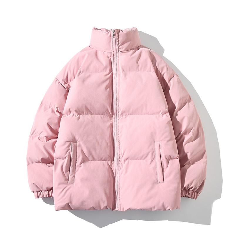 Korean Style Men's Thick Cotton Jacket - Loose, Warm, Stand-up Collar, Plus Size for Autumn & Winter