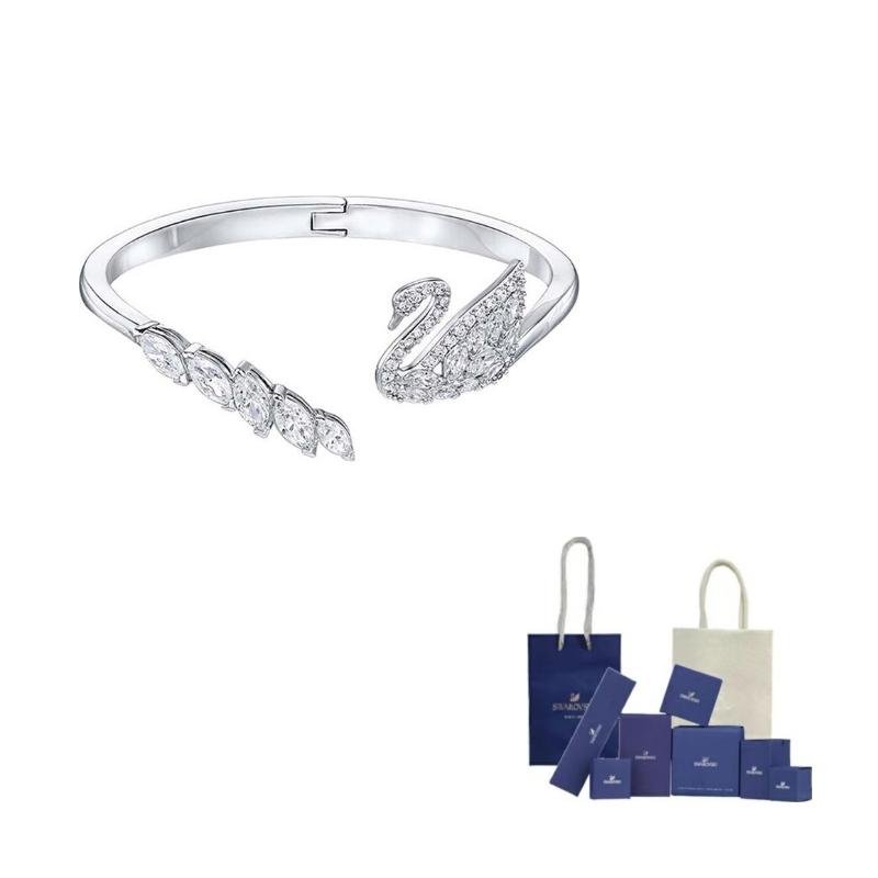 Swarovski SWAN LAKE Bangles Womens S-Original Brand Box And Bag серебряный