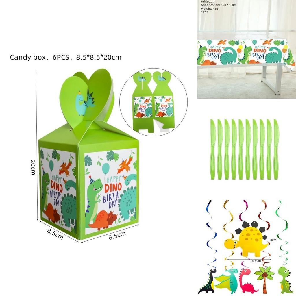 Delightful Cartoon Dinosaur Party Birthday Supplies Plates Cups Tablecloth And Banner