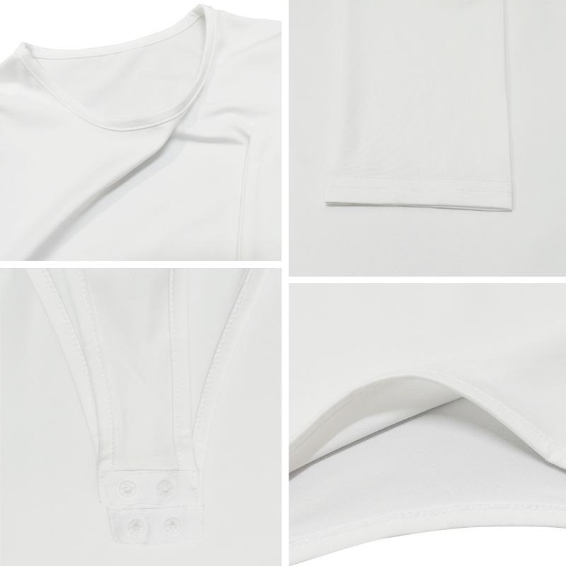 2024 Fall/Winter Long-Sleeve Round-Neck Casual Bodysuit - European/American Style