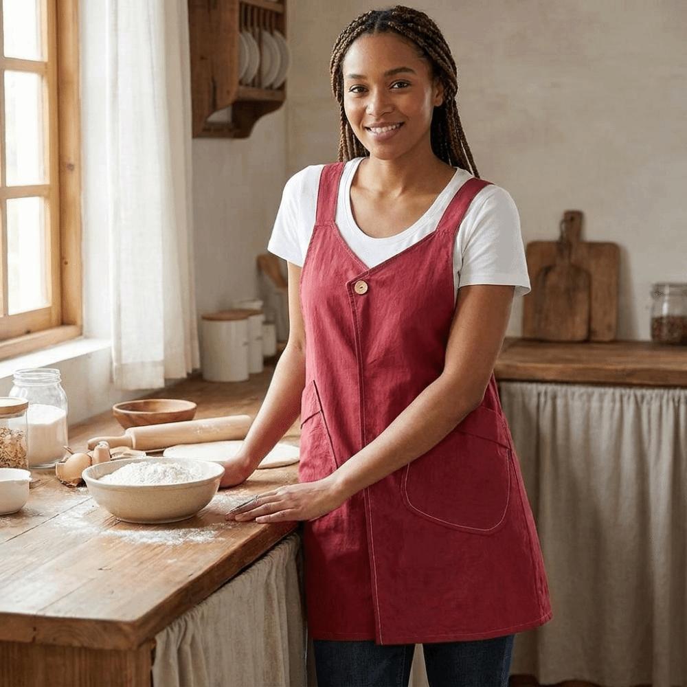 Anti-Stain Kitchen Apron Splash-Proof Sleeveless Apron Simple Adult Apron Baking Workwear