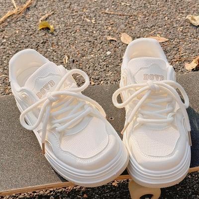 Platform White Shoes Women's Summer Sports Shoes Mesh Breathable Casual Shoes Children