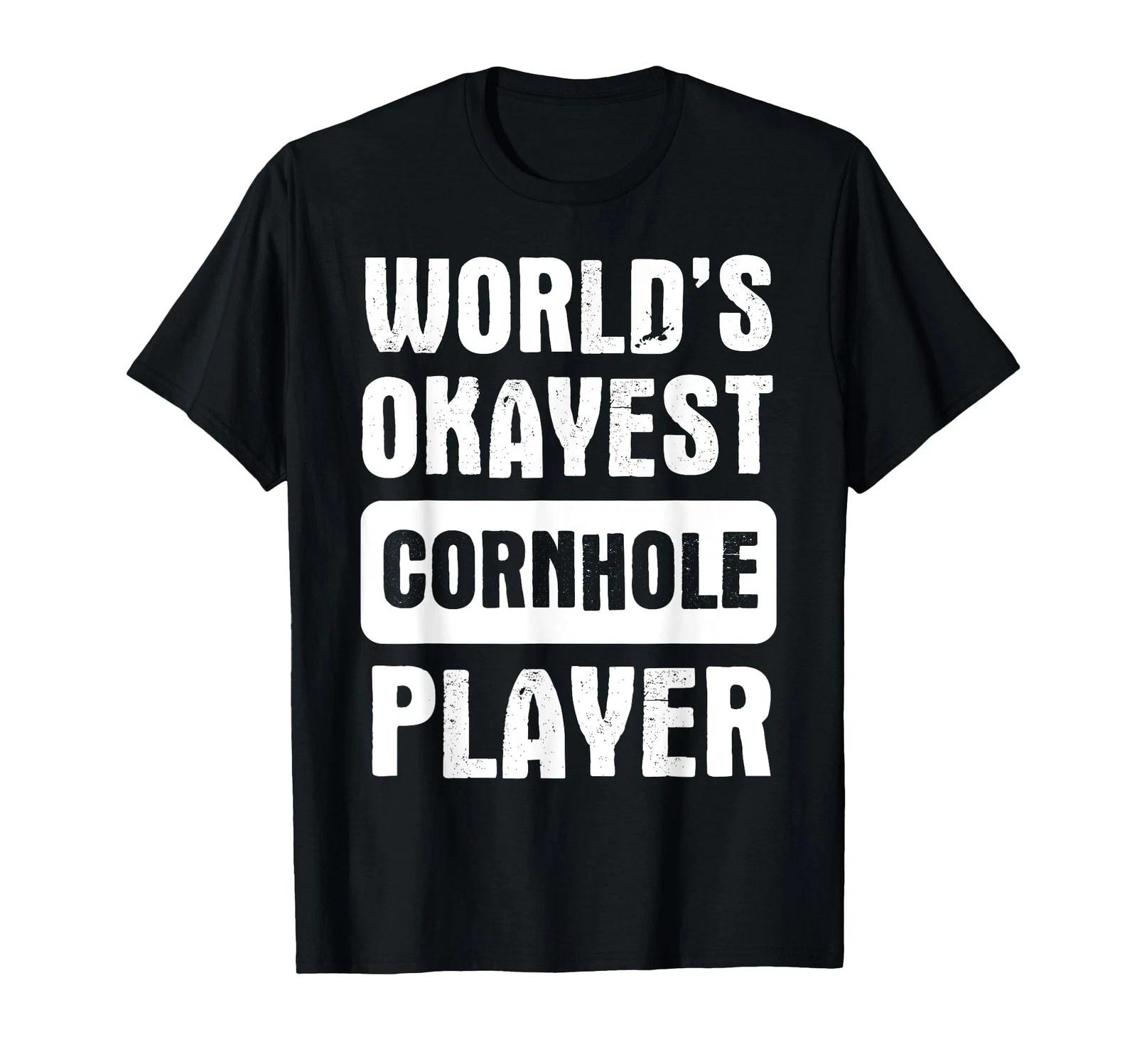 

World S Okayest Cornhole Player - Bean Bag Toss Game Quote T-Shirt_ M