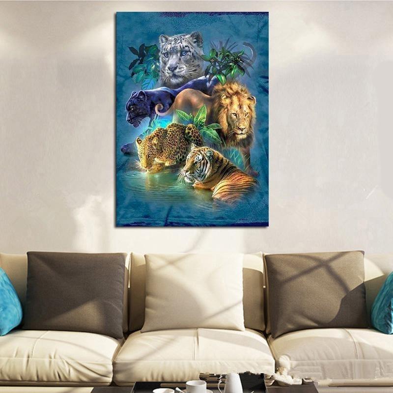 Stunning Art Diy Four Sacred Beasts Full Drill Embroidery Canvas