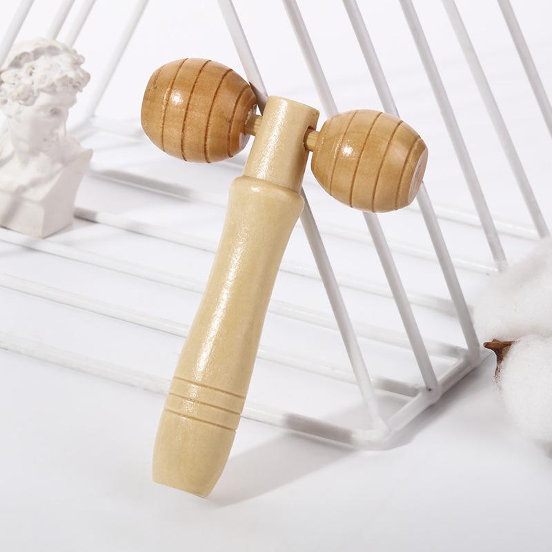 Handheld Wooden Roller Massage Hammer for Face, Foot & Acupoint Therapy