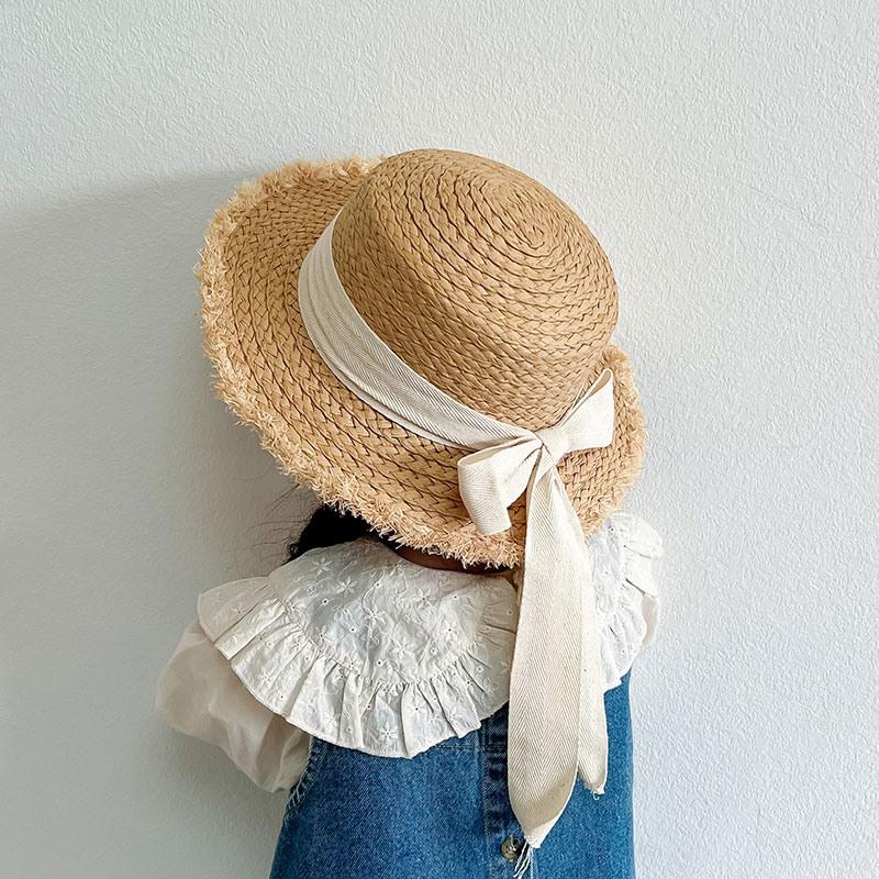 

Girl s Sun Hat Summer Travel Kids Sunshade Hat Hairy Straw Hat Decorated With Bowknot