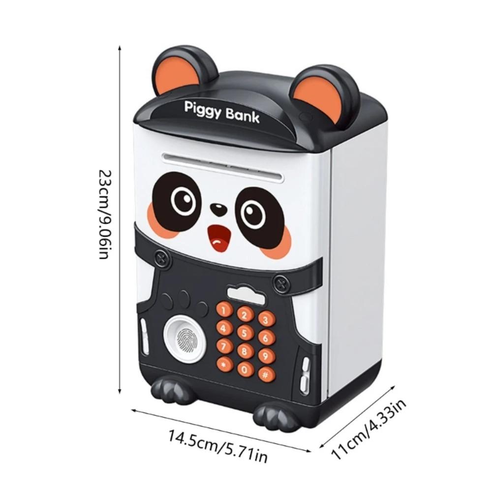 Panda Sparschwein Cartoon Geldkasse Fingerabdruck Passwort Automatische Induktion Münzrolle Simulation Elektronischer Geldautomat Spielzeug für Kinder Weihnachten