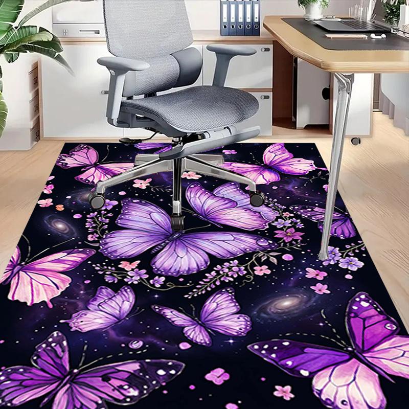 1PC Butterflies Flowers Non-Slip Floor carpet, Office, family, bedroom, Studio - Large Area Rug, Vibrant Colors, Longlasting Material-X446