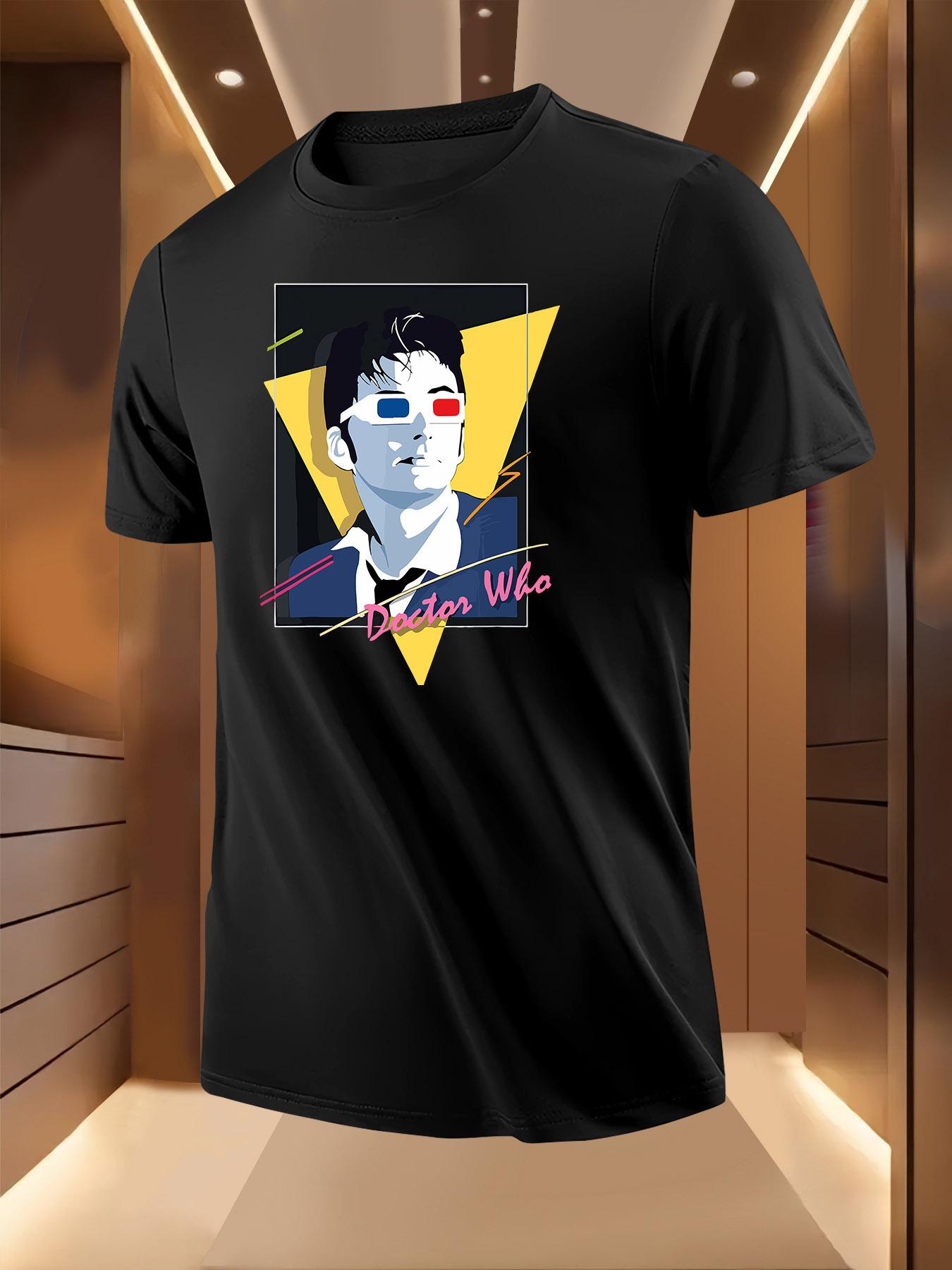 Doctor Who Inspired - Lightweight Breathable Regular Fit Tee with Character Portrait & Neon Accents T-shirt XS
