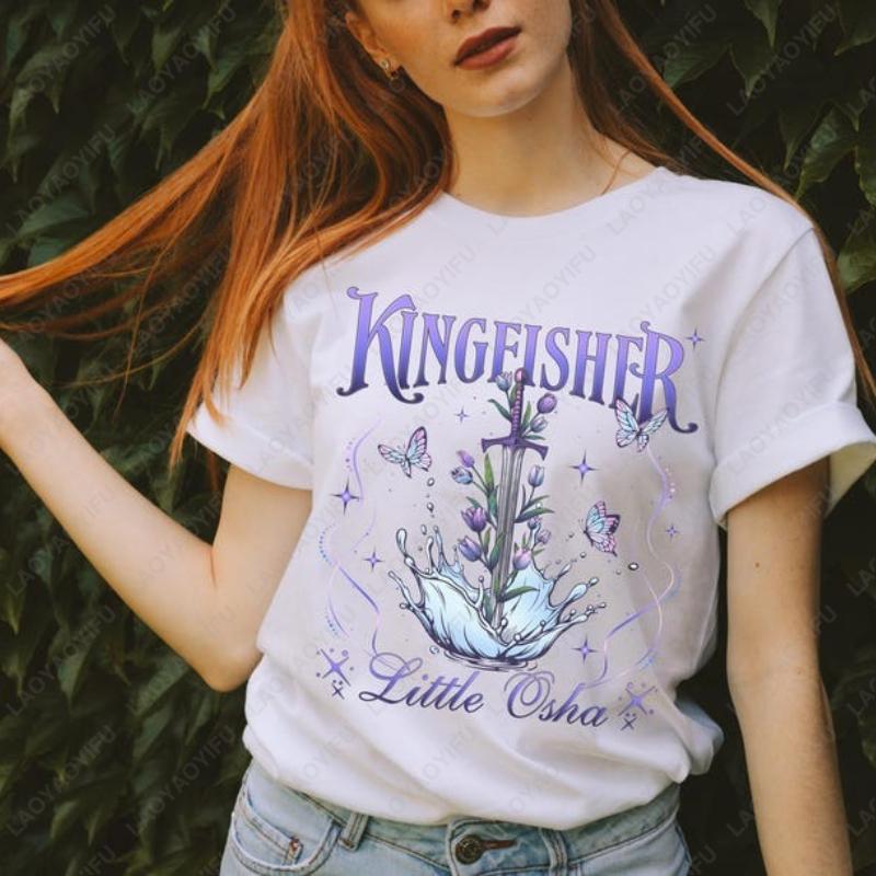 Kingfisher Little Osha Cotton Shirt Fantasy Romance Tee Callie Hart Bookish Apparel Tops Booktok Merch and Reader Gift Aesthetic S