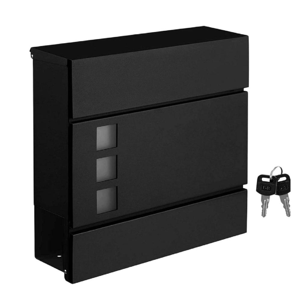 Lockable Mailbox with Viewing Panes WeatherResistant WallMounted Keys Sturdy Postbox