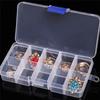 Plastic 10 Slots Adjustable Jewelry Storage Box Case Craft Organizer Beads