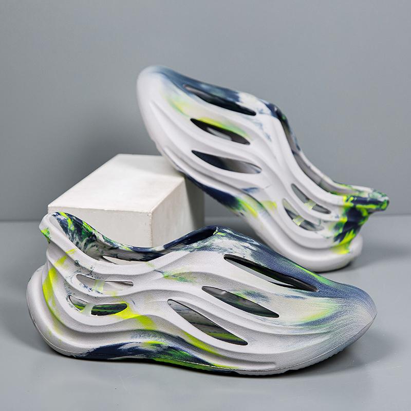 

Summer Men Slippers Camouflage Design Sandals Outdoor Clogs Trend Casual Sandals Quick Dry Beach Slippers Comfortable Home Shoes 45 сірий колір