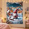 Weihnachtlich bedruckter Wandteppich für Schlafzimmer Wohnzimmer Wanddekoration Feiertagsgeschenk
