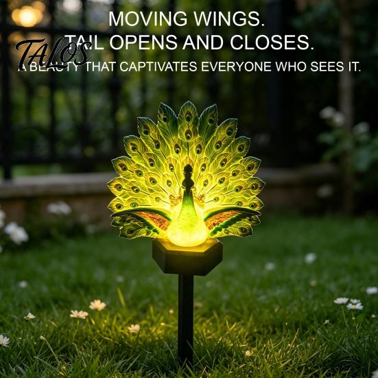 Solar Powered Yard Decor Peacock Garden Statue, Outdoor Lighted Sculpture, Waterproof Statue LED Light for Patio Lawn Pathway Decoration Decorative