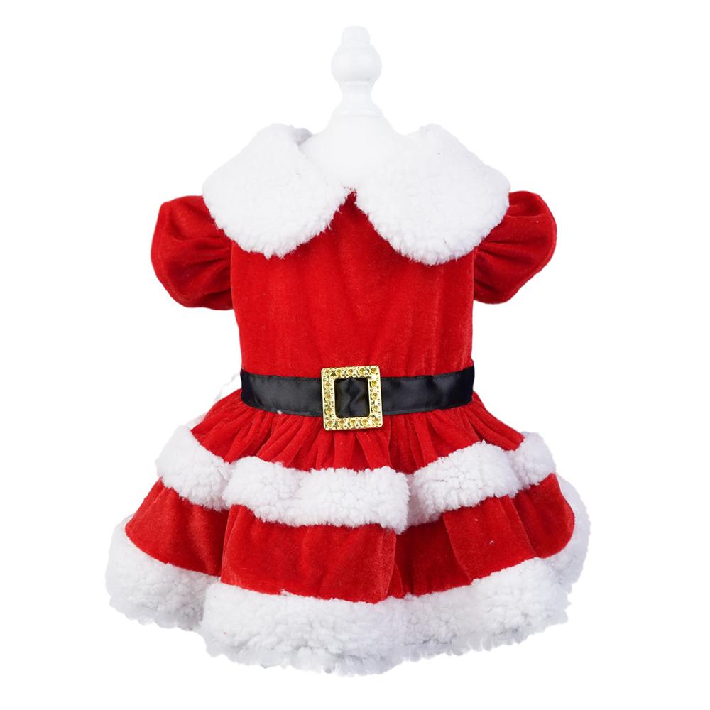 Christmas Dresses for Small Dogs Cats Fall Winter New Year Classic Red Belt Xmas Dog Clothes Puppy Outfit Chihuahua Yorkie Skirt