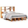 VidaXL Lit bibliothèque sans matelas cire marron 150x200cm bois massif, lit, meuble de chambre à coucher, lit avec 3323925