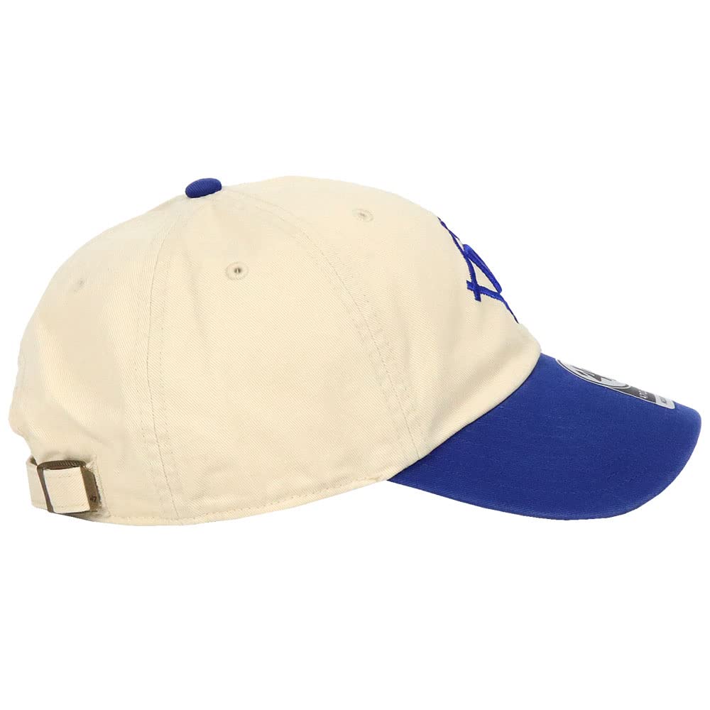 47 Seven Dodgers Clean Up Replica Logo Cooperstown Low Brooklyn Natural and Free [Forty Brand] Cap, MLB, Dodgers, Two-Tone, Royal, Size,