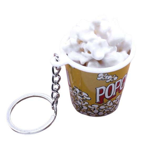 Kreative Simulation Popcorn Eimer Schlüsselanhänger Mini Snack Tasse Schlüsselanhänger Anhänger Geschenk