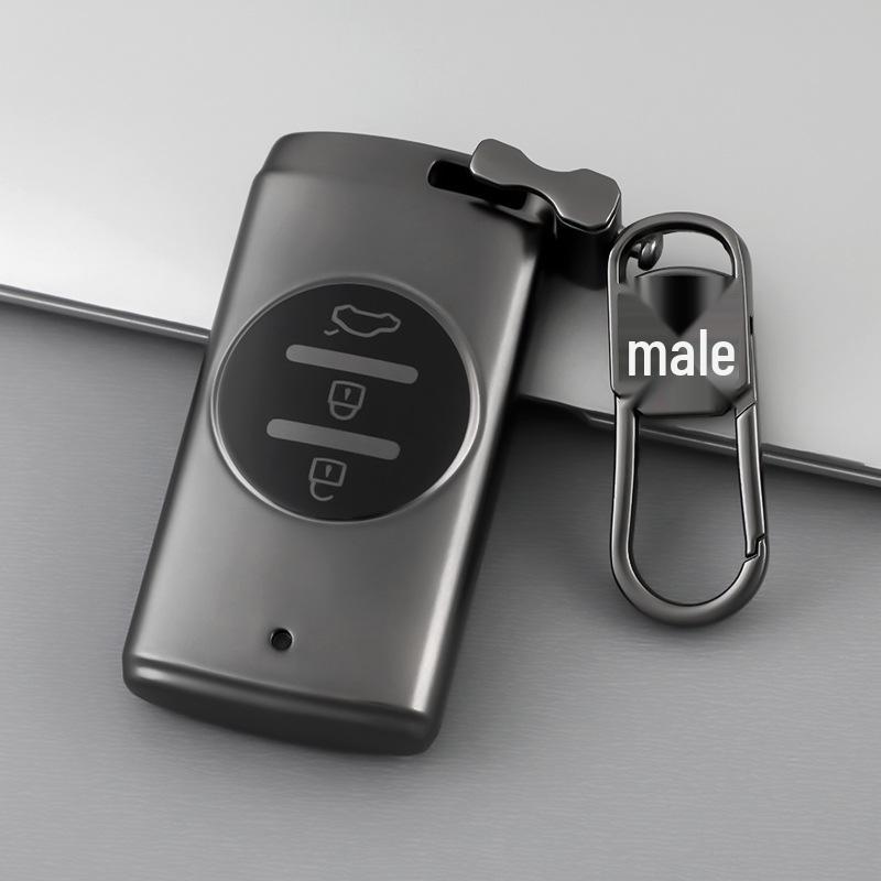 Chery Exeed Key Case for Tiggo 7, TX, Lanyue/Lingyun, Zhuifeng - Titanium Gold Gray with Buckle