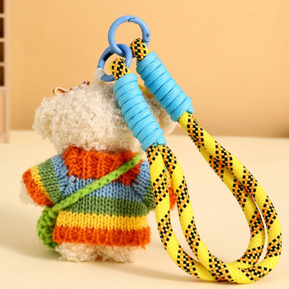 Fluffy Crochet Sweater Dog Keychain PP Cotton Puppy Stuffed Doll Keyring  Home Decor