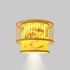 Chinese Style Bamboo Chandelier Patterned Bamboo Art Pendant Lamp Shade Antique Hanging Light with