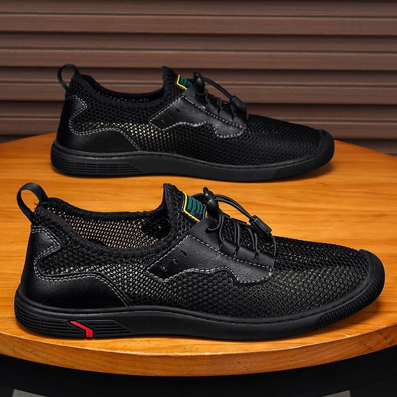 Fashion Summer Men Breathable Outdoor Sandals Men Casual Antiskid Walking Shoes Lightweight Soft Bottom Sandals for Men Driving Shoes