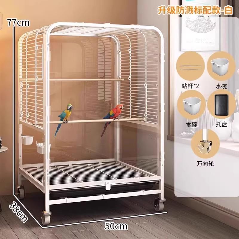 Luxury Bird Cage for Parakeets Cockatiels Lovebirds Premium Parrot Home Spacious Habitat for Indoor Splash-proof Metal Aviary